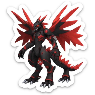  Cool Edgy Black Red godly Digimon-Fakemon full body sticker