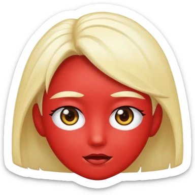 Faca um emoji com cabelo branco de anime e um dos olhos pretos com o meio vermelho sticker
