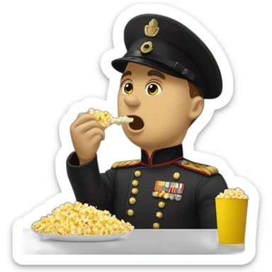 Mussolini eating popcorn sticker