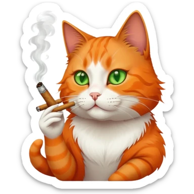 A cat smoking a blunt  sticker