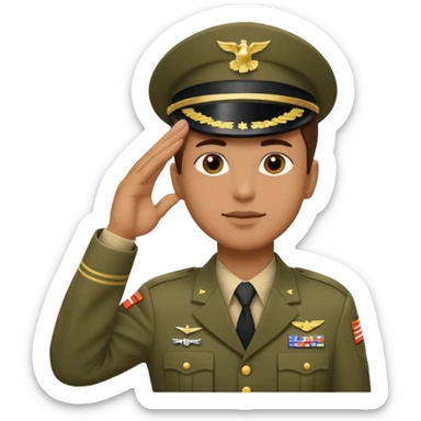 American soldier showing respect sticker