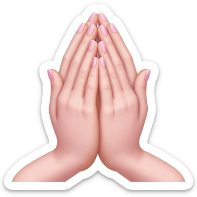 pray hands soft pink sticker
