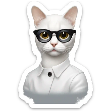 Cat in balenciaga glasses  sticker