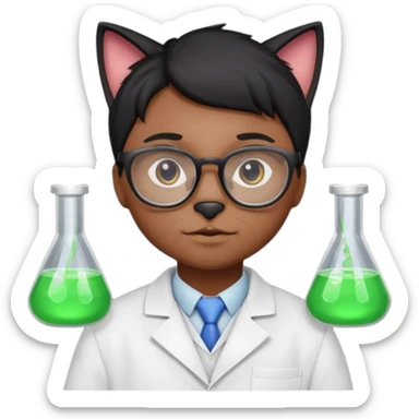 black Chemist cat sticker