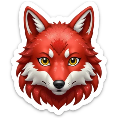 glitter red wolf apex predator sticker