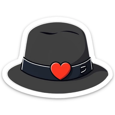 Heart hat sticker