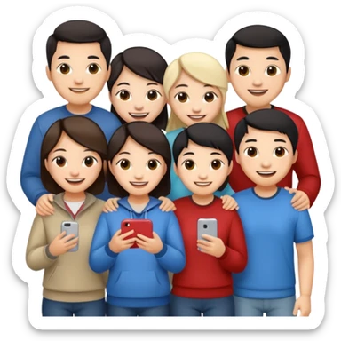 a bunch of chinese friends  sticker