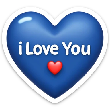 Dark Blue heart with the words I Love You Ry in the middle  sticker