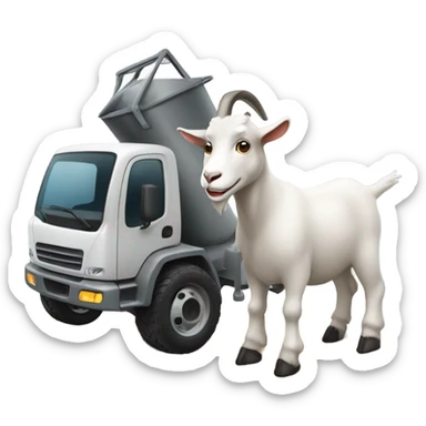 Goat with a concrete mixer sticker