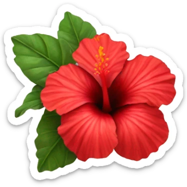 Red hibiscus flower sticker