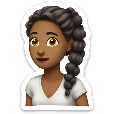 girl rocking in corner bows in hair sticker