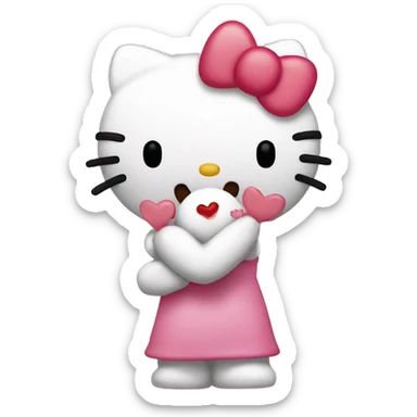 Hello kitty giving a kiss  sticker