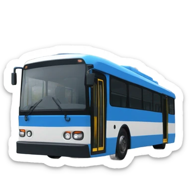 modern blue trolleybus  sticker