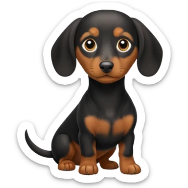 Black and tan miniature dachshund  sticker