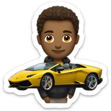 a lamborghini with arthur sticker