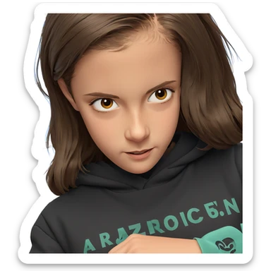 brown haired girl by window sticker