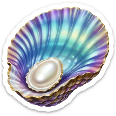 Iridescent oyster Shell with pearl sticker