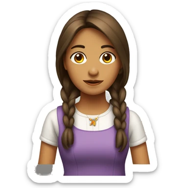 Chica con espejuelos, pelo marrón vestida de repostera sticker