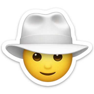 white hat only sticker