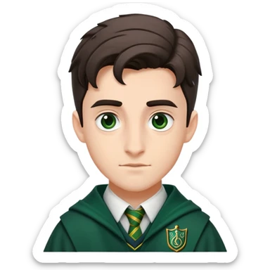 lorenzo zurzolo is Theodore Nott in harry potter, wear hogwarts slytherin uniform sticker