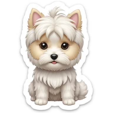 White morkie dog  sticker