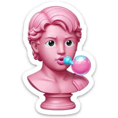 escultura griega con chicle sticker