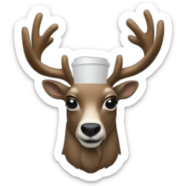 a caribou as a barista sticker