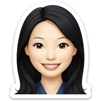 Lucy Liu with long hair sticker