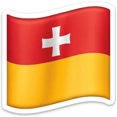 Flag red background yellow cross sticker