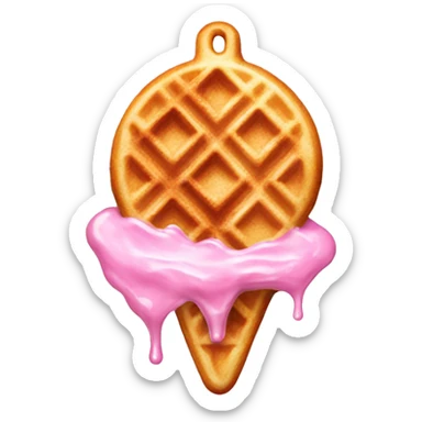 Waffle with light pink syrup  sticker
