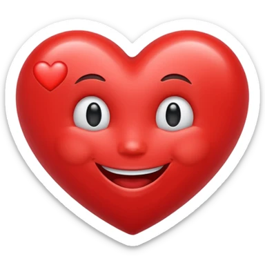 Laugh with red heart sticker