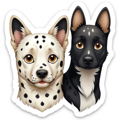 Dalmatian with a cat Belgian shepherd  sticker