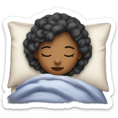 Girl sleep in bed In winter nights sticker