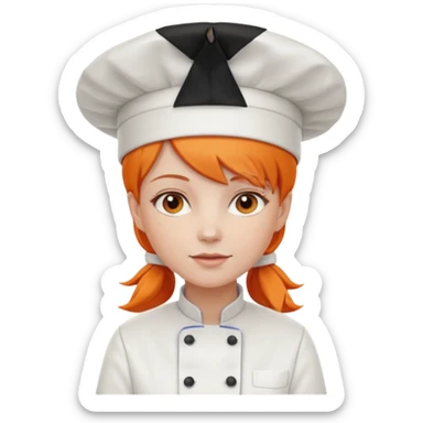 Una chef, pelinaranja de pelo lacio sticker