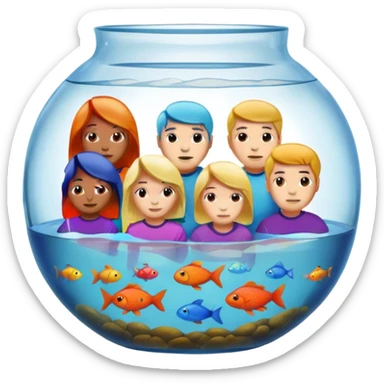 Team of people in a fish bowl  sticker