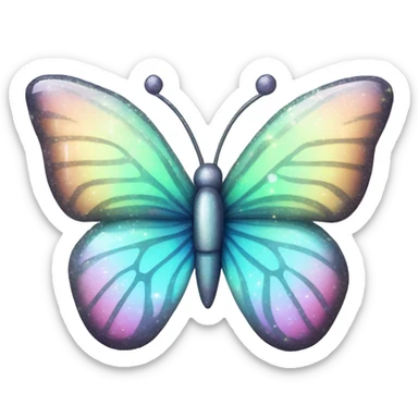 Pastel sparkly glittery iridescent glass crystal butterfly sticker