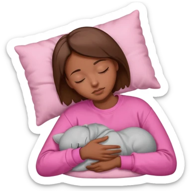 sleeping pink sweatshirt brown hair Sleeping sticker