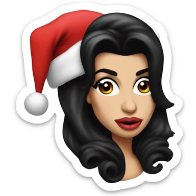 Amy Winehouse with santa hat sticker