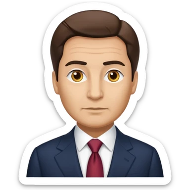 Romanian president, formal suit, neutral expression sticker