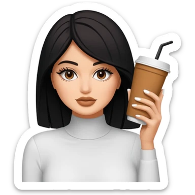 Kyile Jenner beyaz tenli ve düz baddy uzun saç ve dalgalı saçlar sticker