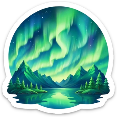 Northern lights sticker