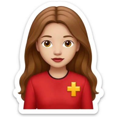 Wicked Witch of the East from the Wizard of Oz with long brown hair, light skin, red outfit sticker