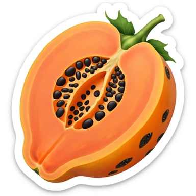 A beautiful papaya fruit is peeled and has black spots.It should be very ripe. sticker