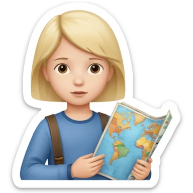 child Holding Maps sticker