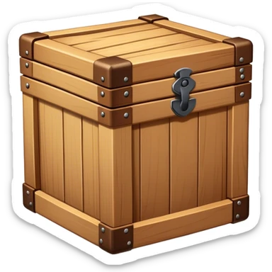 A box used for storing things, usually made of wood or metal sticker