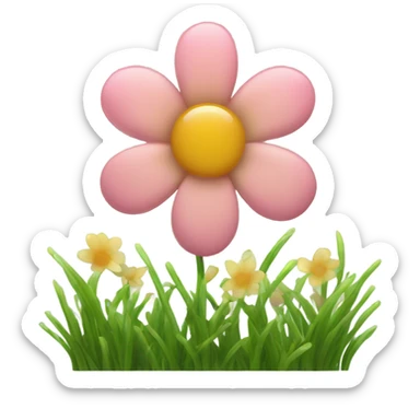 generate me a flower emoji of cute small grass flowers with multi colors sticker