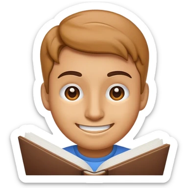 Happy emoji studying hard sticker