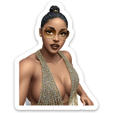 dark beauty with jewelry sticker