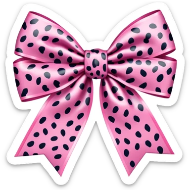  Pink cheetah print bow  sticker