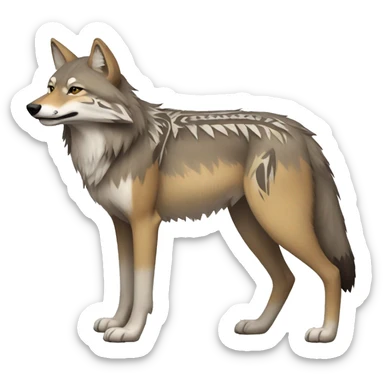 Coywolf With Tribal Markings Full Body sticker